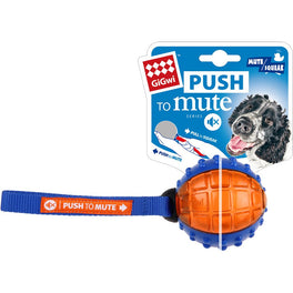 KOHE-VERSARY 8% OFF: GiGwi Push To Mute Ball Dog Toy (Blue/Orange)