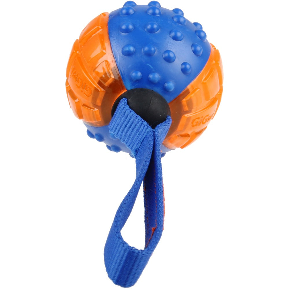 KOHE-VERSARY 8% OFF: GiGwi Push To Mute Ball Dog Toy (Blue/Orange)