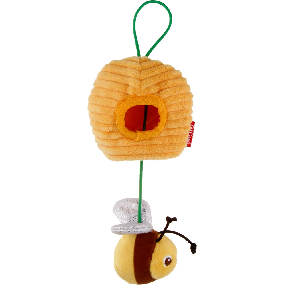 KOHE-VERSARY 8% OFF: GiGwi Rookie Hunter Treat Dispensing Plush Cat Toy (Bee With Beehive)