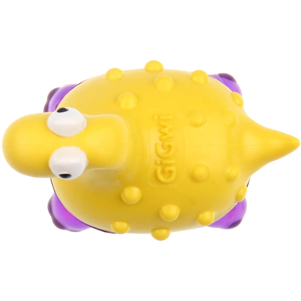 GiGwi Suppa Puppa Dino TPR Dog Toy (Yellow/Purple)