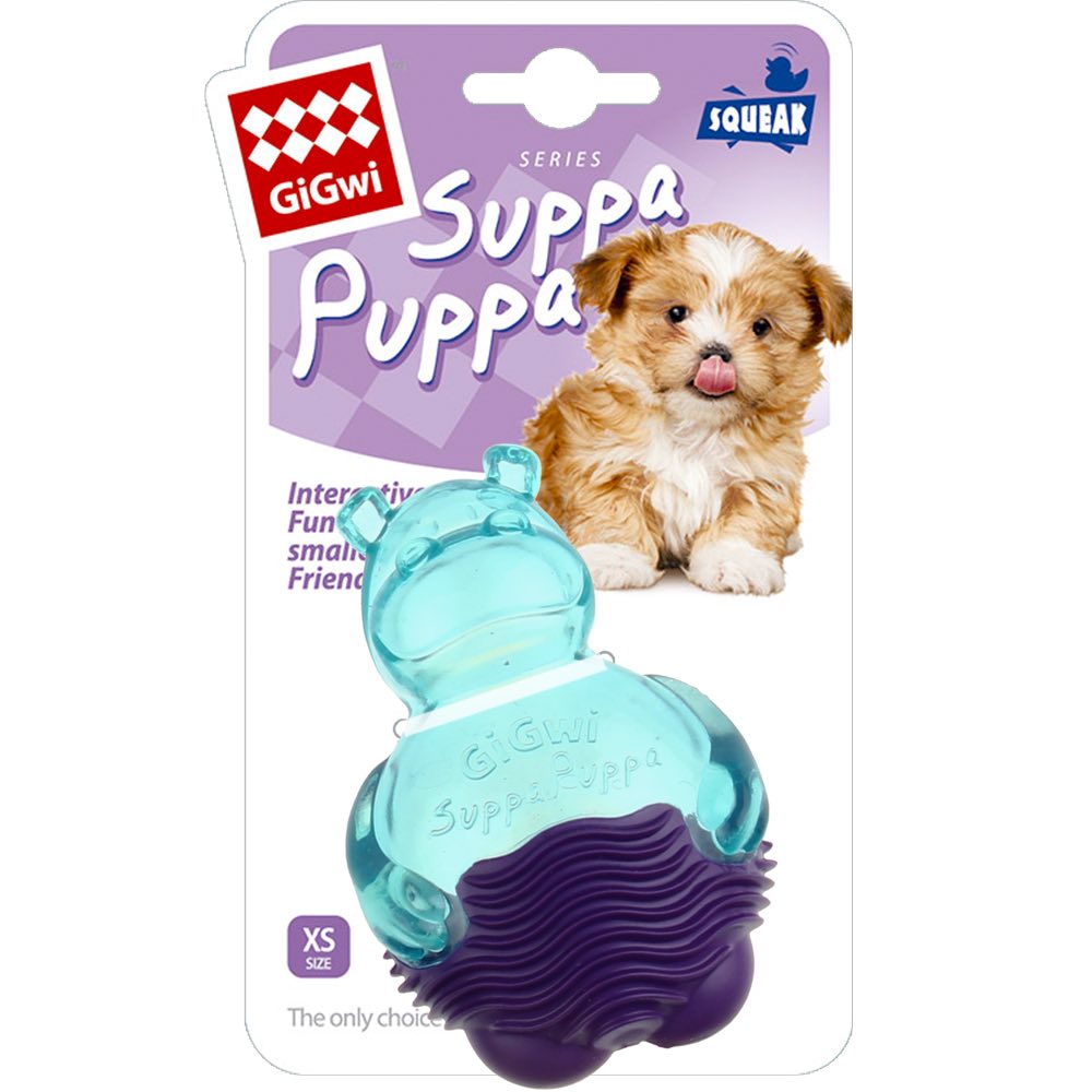 KOHE-VERSARY 8% OFF: GiGwi Suppa Puppa Hippo TPR Dog Toy (Blue/Purple)