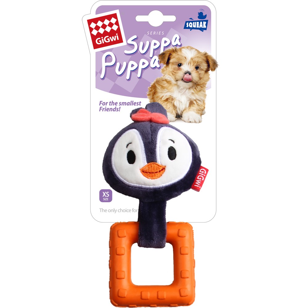 KOHE-VERSARY 8% OFF: GiGwi Suppa Puppa TPR Ring Plush Dog Toy (Penguin)