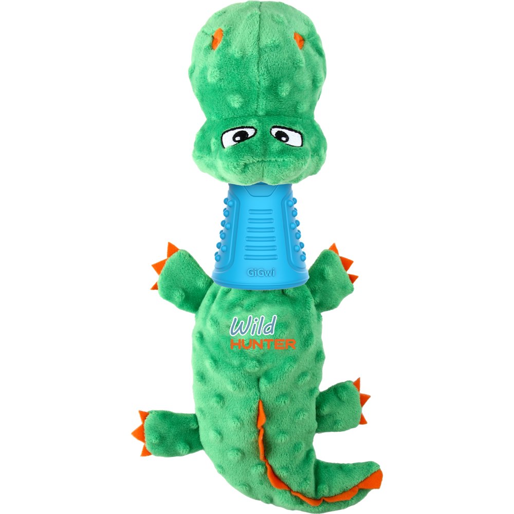 KOHE-VERSARY 8% OFF: GiGwi Wild Hunter Interactive Plush Dog Toy (Crocodile)