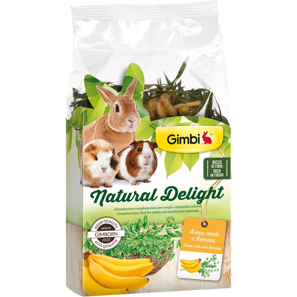 Gimbi Natural Delight Green Oats & Banana Treats For Small Animals 100g