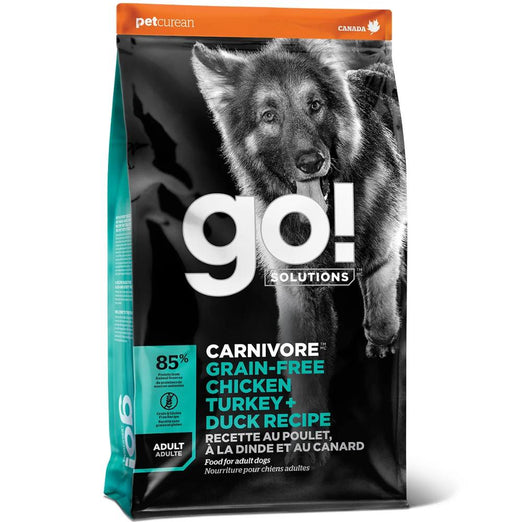 Go! Solutions Carnivore Grain Free Chicken, Turkey + Duck Adult Recipe Dry Dog Food 3.5lb (Exp Dec 2024)