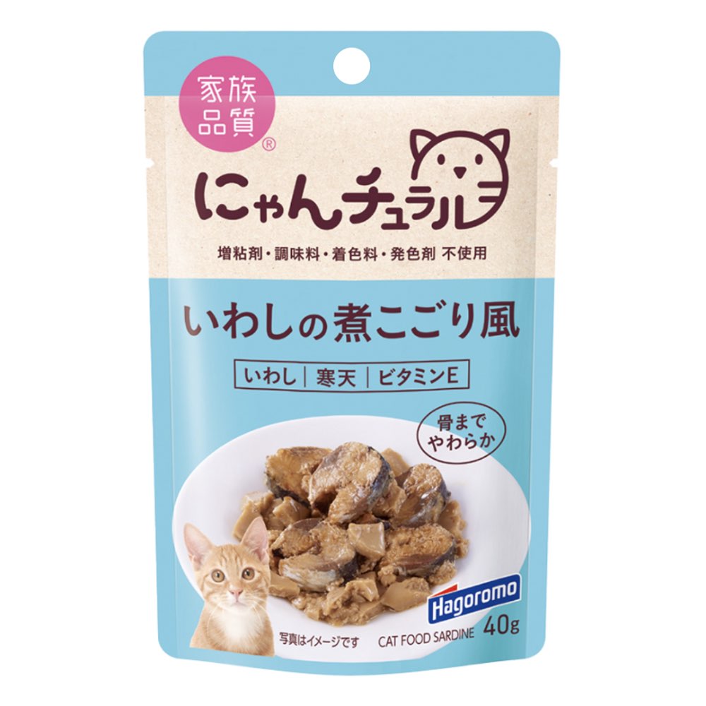 Hagoromo Nyan Natural Sardine Nikogori Pouch Cat Food 40g x 12