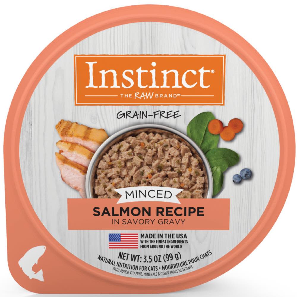 Instinct Minced Salmon Recipe In Savory Gravy Grain-Free Wet Cat Food Cup 3.5oz