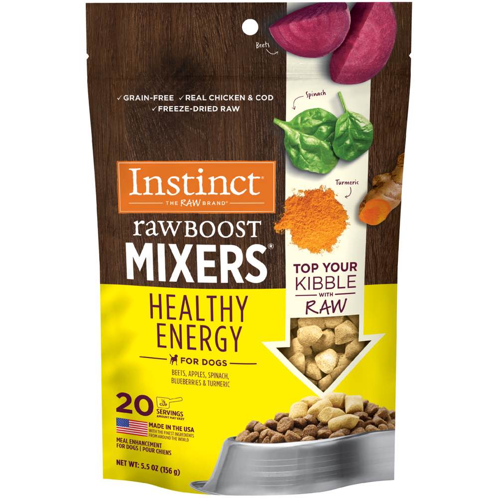 Instinct Raw Boost Mixers Healthy Energy Chicken & Cod Grain-Free Freeze-Dried Raw Dog Food Topper 5.5oz (Exp 7Mar25)