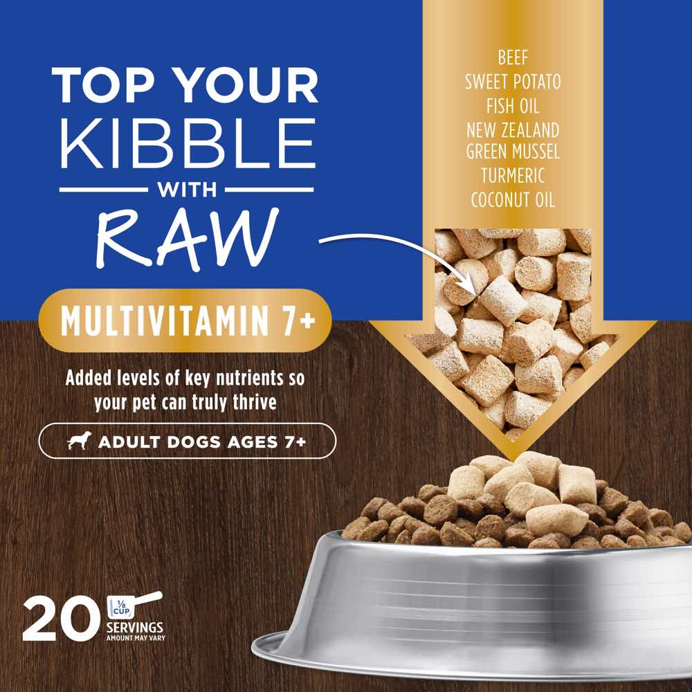 Instinct Raw Boost Mixers Multivitamin 7+ Beef Grain-Free Adult & Senior Freeze-Dried Raw Dog Food Topper 5.5oz (Exp 19Apr25)