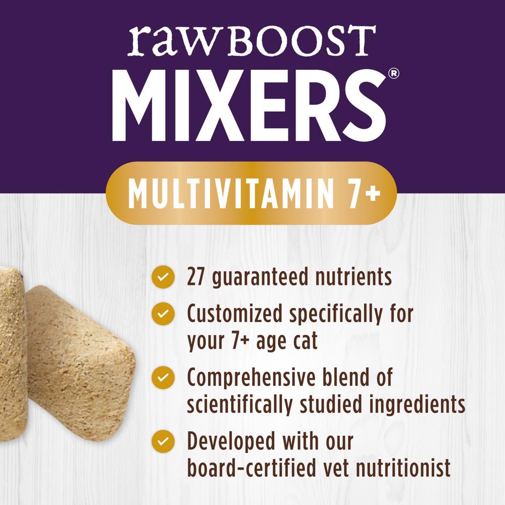 Instinct Raw Boost Mixers Multivitamin 7+ Beef Grain-Free Adult & Senior Freeze-Dried Raw Cat Food Topper 5.5oz