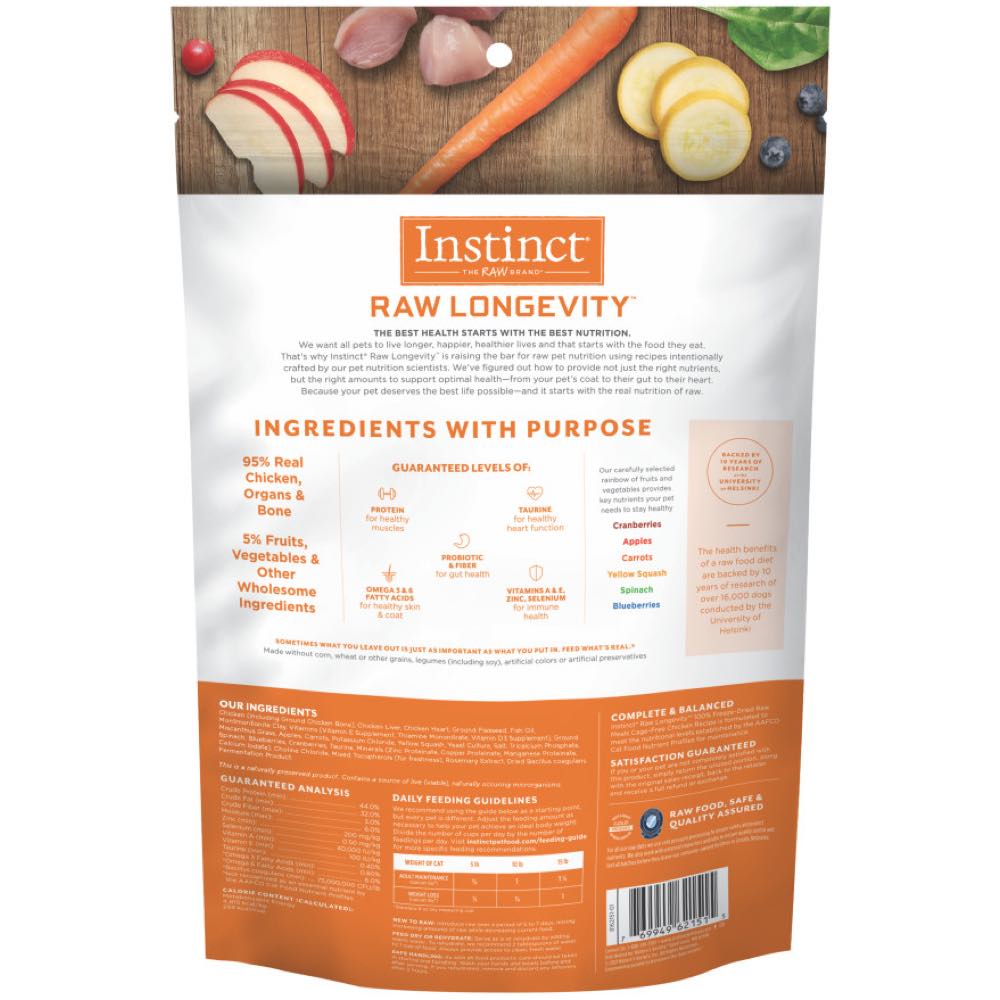 Instinct Raw Longevity Chicken Grain-Free Adult Freeze-Dried Raw Cat Food 9.5oz