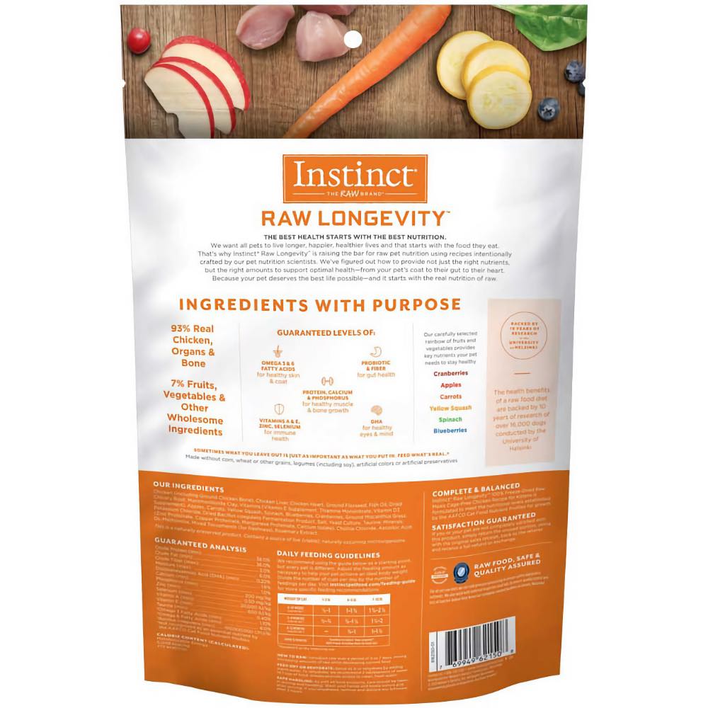 Instinct Raw Longevity Chicken Grain-Free KITTEN Freeze-Dried Raw Cat Food 9.5oz