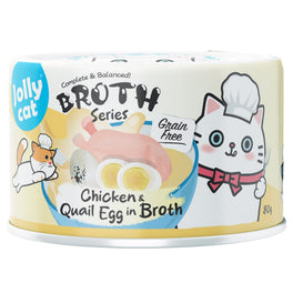 Jollycat Pure Chicken & Quail Egg In Broth Grain-Free Canned Cat Food 80g