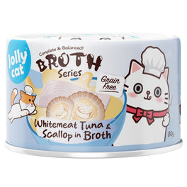 Jollycat Pure Whitemeat Tuna & Scallop In Broth Grain-Free Canned Cat Food 80g