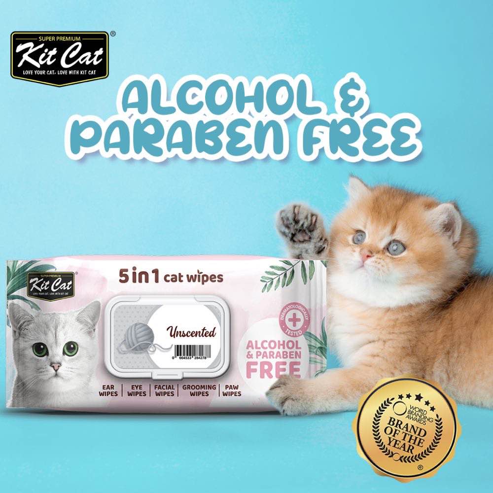 4 FOR $15: Kit Cat 5-in-1 Unscented Cat Wipes 80pcs