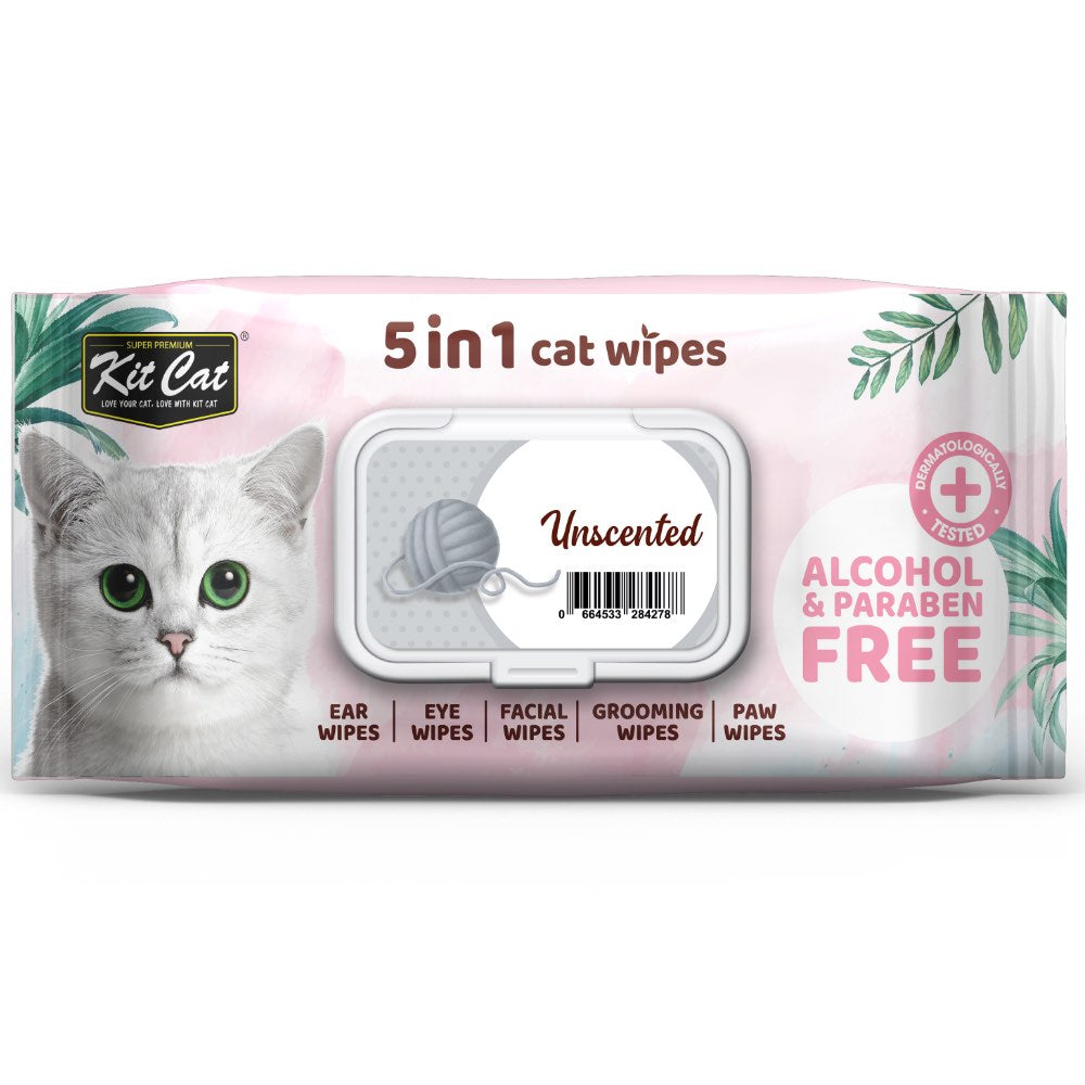 4 FOR $15: Kit Cat 5-in-1 Unscented Cat Wipes 80pcs