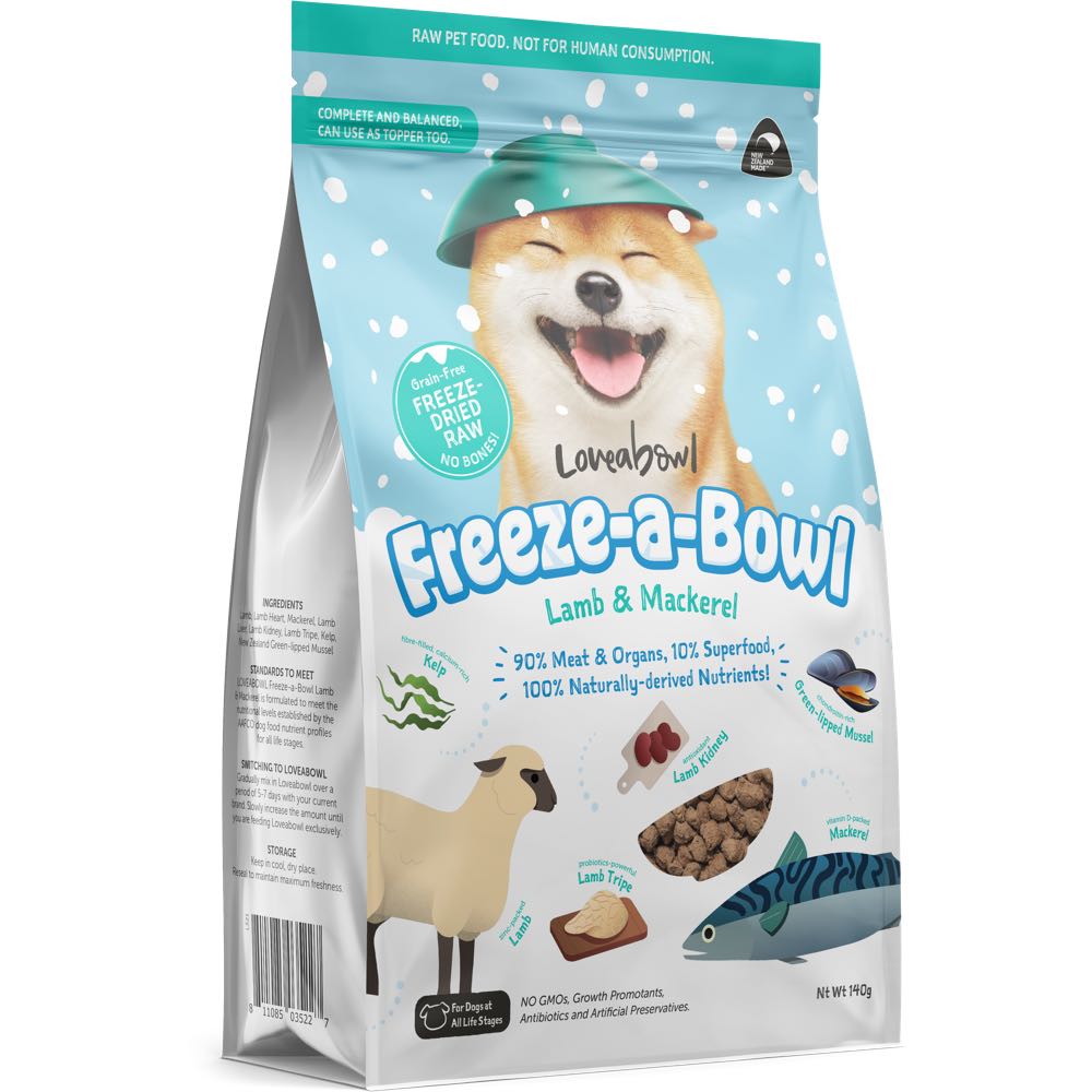 Loveabowl Freeze-A-Bowl Lamb & Mackerel Grain-Free Freeze-Dried Raw Dog Food