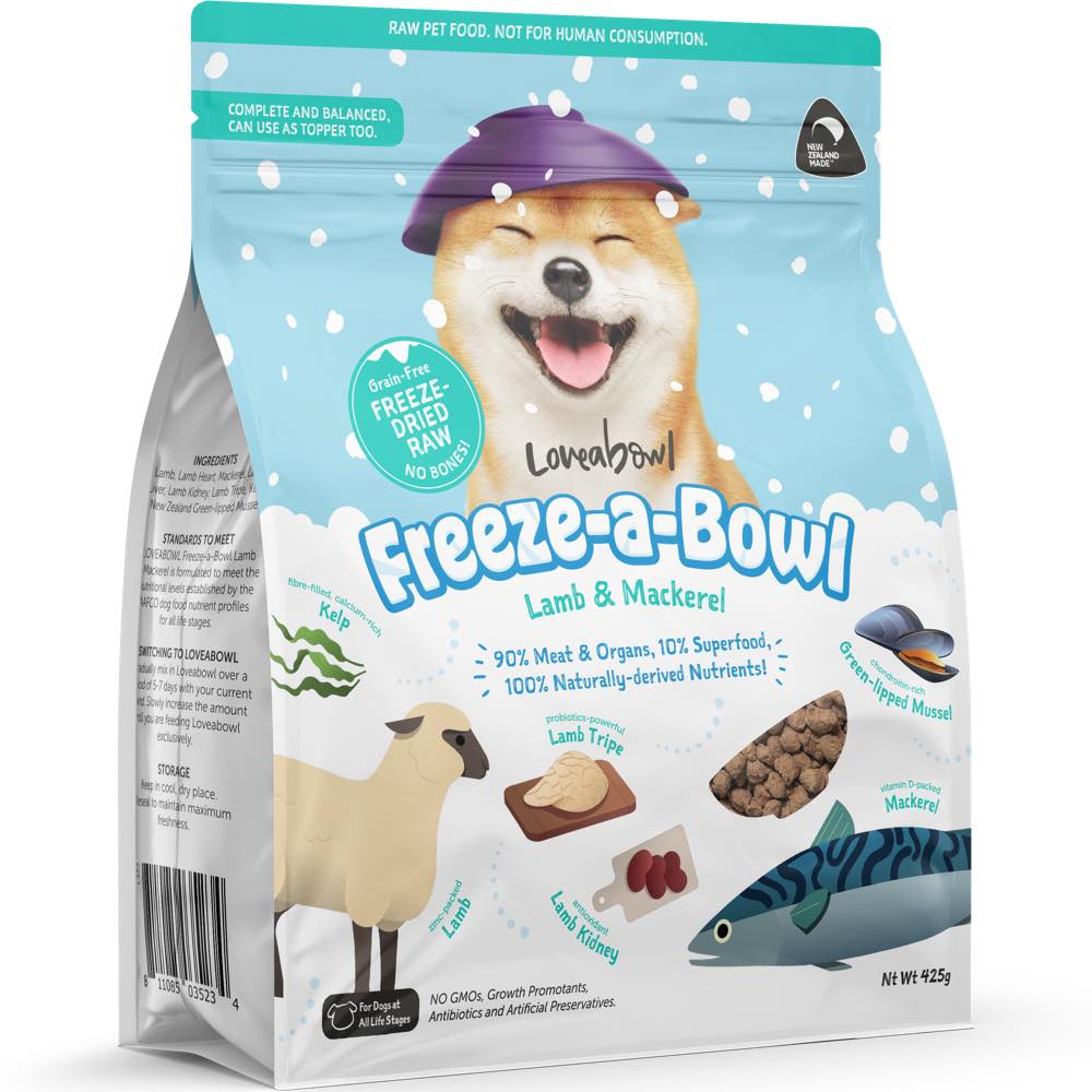 Loveabowl Freeze-A-Bowl Lamb & Mackerel Grain-Free Freeze-Dried Raw Dog Food