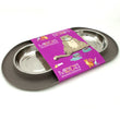 Messy Cats Double Silicone Feeder With Stainless Steel Cat Bowls (Grey)