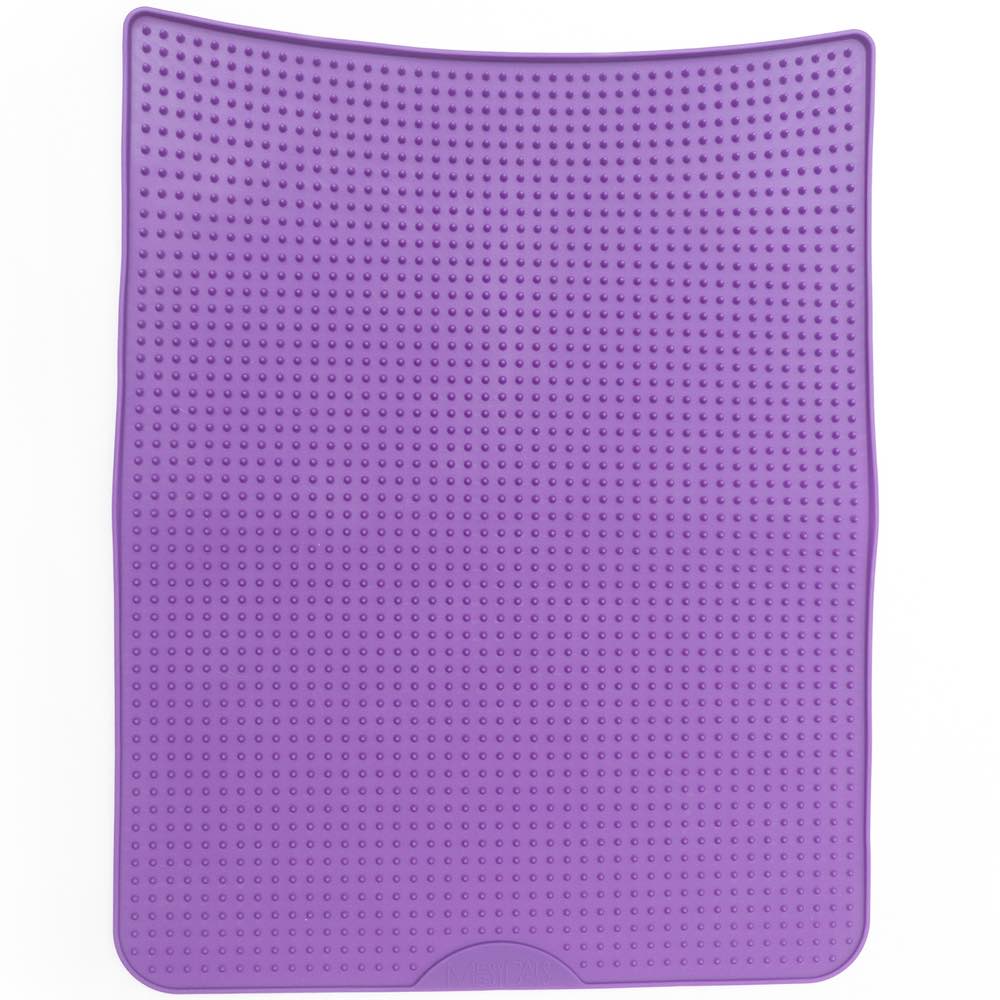 Messy Cats Silicone Litter Mat With Soft Graduated Spikes (Purple)