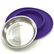 Messy Cats Single Silicone Feeder With Stainless Steel Cat Bowl (Purple)