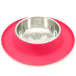 Messy Cats Single Silicone Feeder With Stainless Steel Cat Bowl (Watermelon)