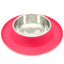 Messy Cats Single Silicone Feeder With Stainless Steel Cat Bowl (Watermelon)