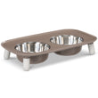 Messy Mutts Adjustable Elevated Double Feeder With Stainless Steel Dog Bowls (Grey)