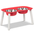 Messy Mutts Adjustable Elevated Double Feeder With Stainless Steel Dog Bowls (Watermelon)