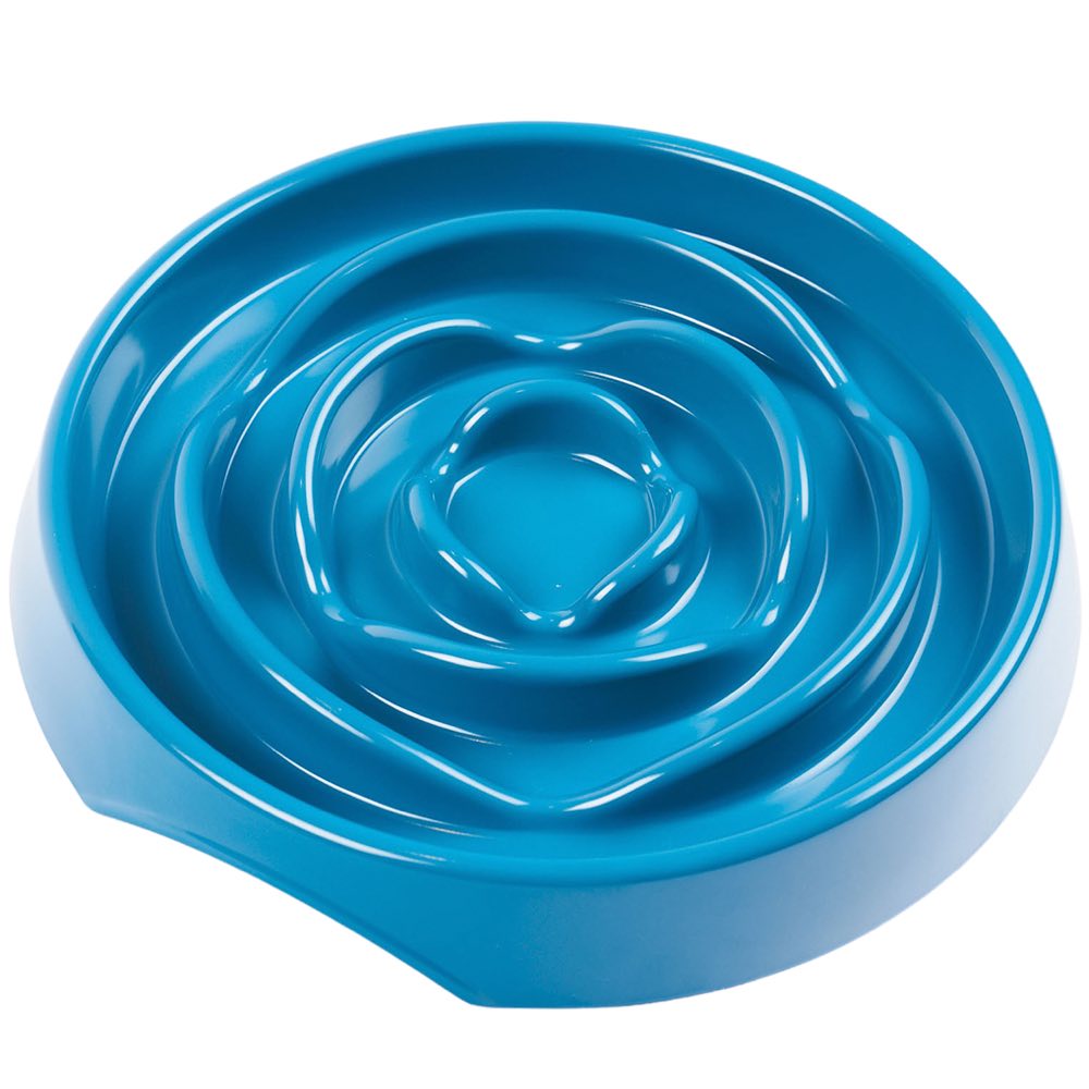 Messy Mutts & Cats Interactive Slow Feeder Bowl For Cats & Dogs (Blue)