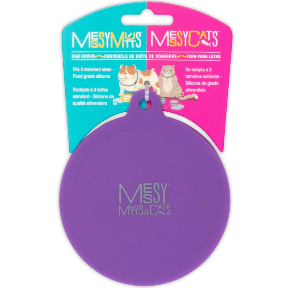 Messy Mutts & Cats Silicone Universal Cat & Dog Food Can Cover (Purple)