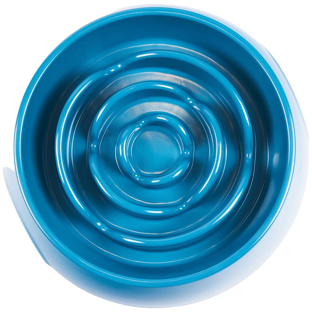 Messy Mutts & Cats Interactive Slow Feeder Bowl For Cats & Dogs (Blue)