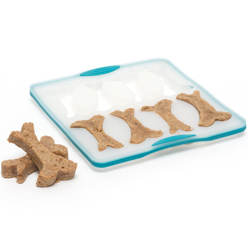 Messy Mutts Silicone Bake & Freeze Dog Treat Maker (8 Large Bones, Grey)