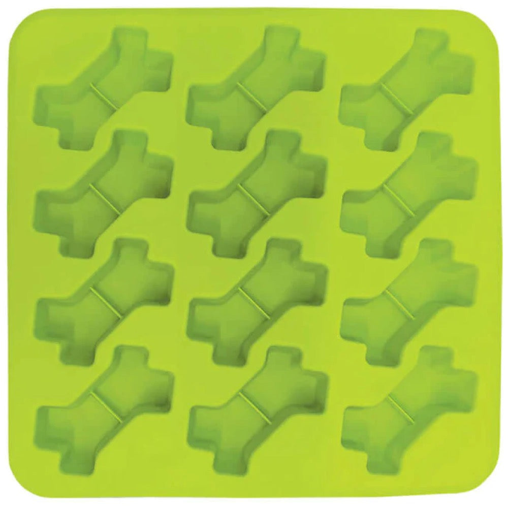 Messy Mutts Silicone Dog Treat Making Mold (12 Bones, Green)