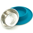 Messy Mutts Single Silicone Feeder With Stainless Steel Dog Bowl (Blue)