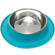 Messy Mutts Single Silicone Feeder With Stainless Steel Dog Bowl (Blue)