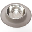 Messy Mutts Single Silicone Feeder With Stainless Steel Dog Bowl (Grey)