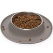 Messy Mutts Single Silicone Feeder With Stainless Steel Dog Bowl (Grey)