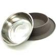 Messy Mutts Single Silicone Feeder With Stainless Steel Dog Bowl (Grey)