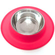 Messy Mutts Single Silicone Feeder With Stainless Steel Dog Bowl (Medium, Watermelon)