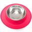 Messy Mutts Single Silicone Feeder With Stainless Steel Dog Bowl (Medium, Watermelon)