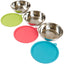 Messy Mutts Stainless Steel Dog Bowls & Silicone Airtight Dog Bowl Lids Set 3pc