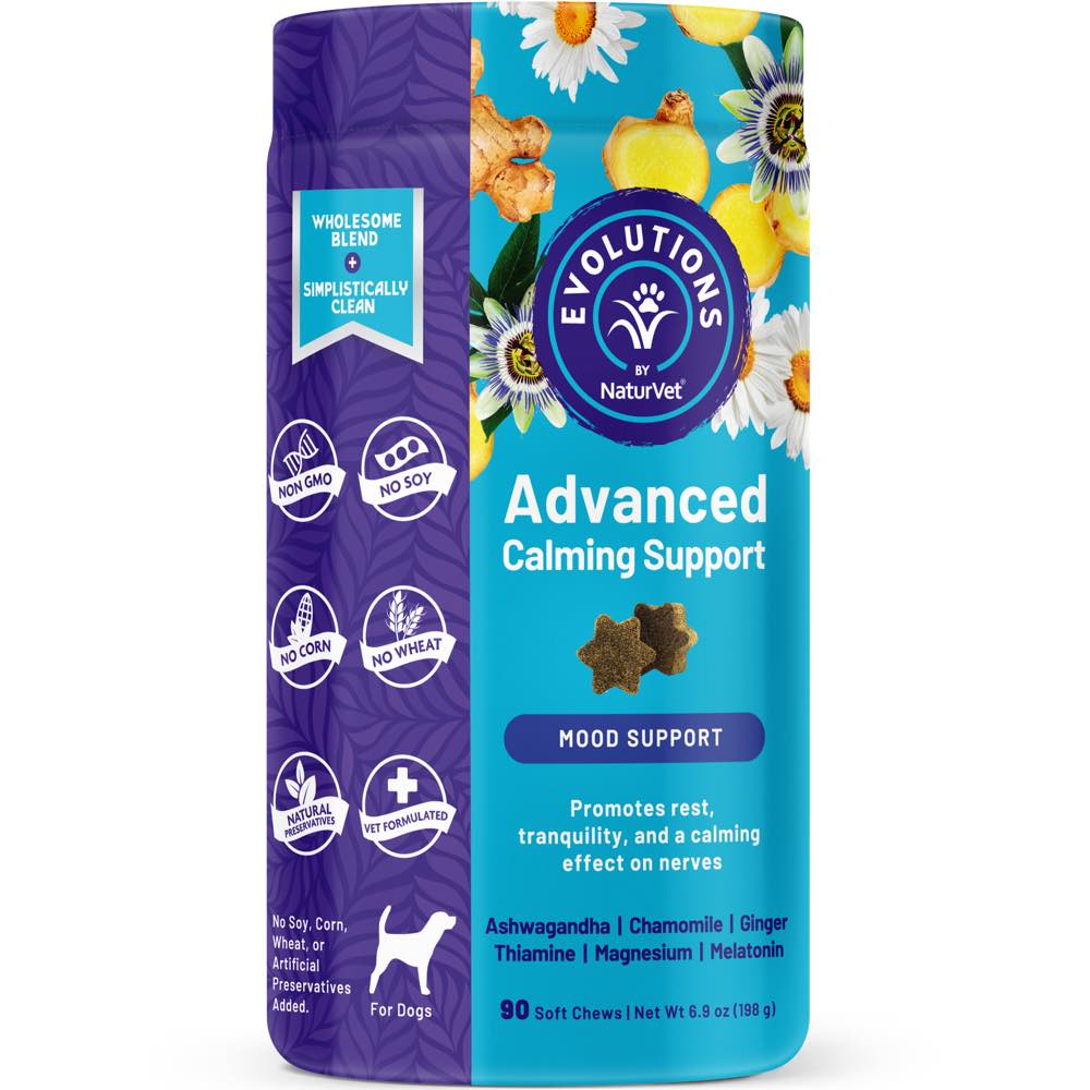 15% OFF: NaturVet Evolutions Advanced Calming Support Supplement Chews For Dogs 90ct