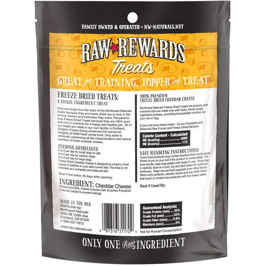 Northwest Naturals Raw Rewards Cheddar Cheese Freeze-Dried Treats For Cats & Dogs 6oz