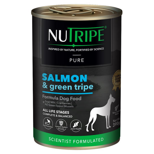 20% OFF: Nutripe Pure Salmon & Green Tripe Gum & Grain-Free Canned Dog Food