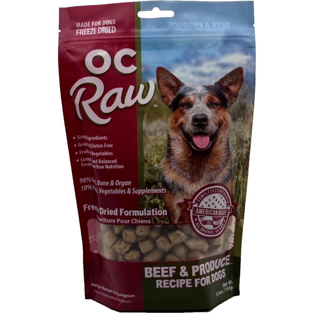 OC Raw Meaty Rox Beef & Produce Grain-Free Freeze-Dried Raw Dog Food 5.5oz