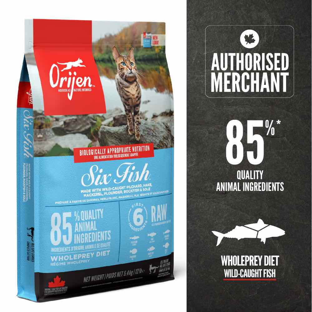 ORIJEN Freeze-Dried Infused Six Fish Grain-Free Dry Cat Food