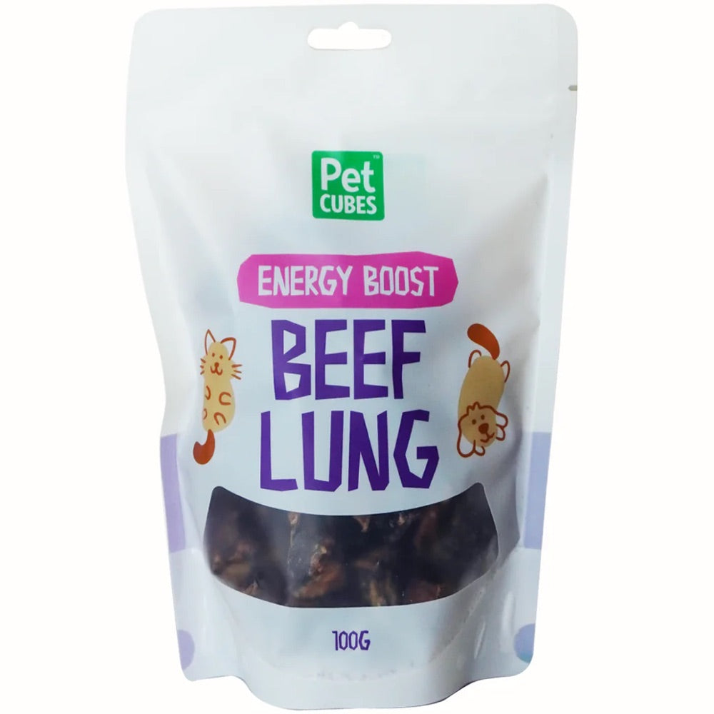 40% OFF: PetCubes Beef Lung Grain-Free Treats For Cats & Dogs 100g