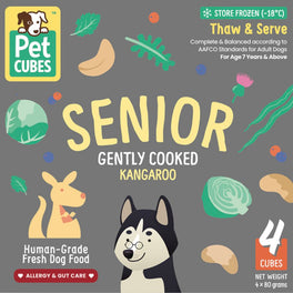 PetCubes Senior Gently Cooked Kangaroo Grain-Free Frozen Dog Food 2.24kg