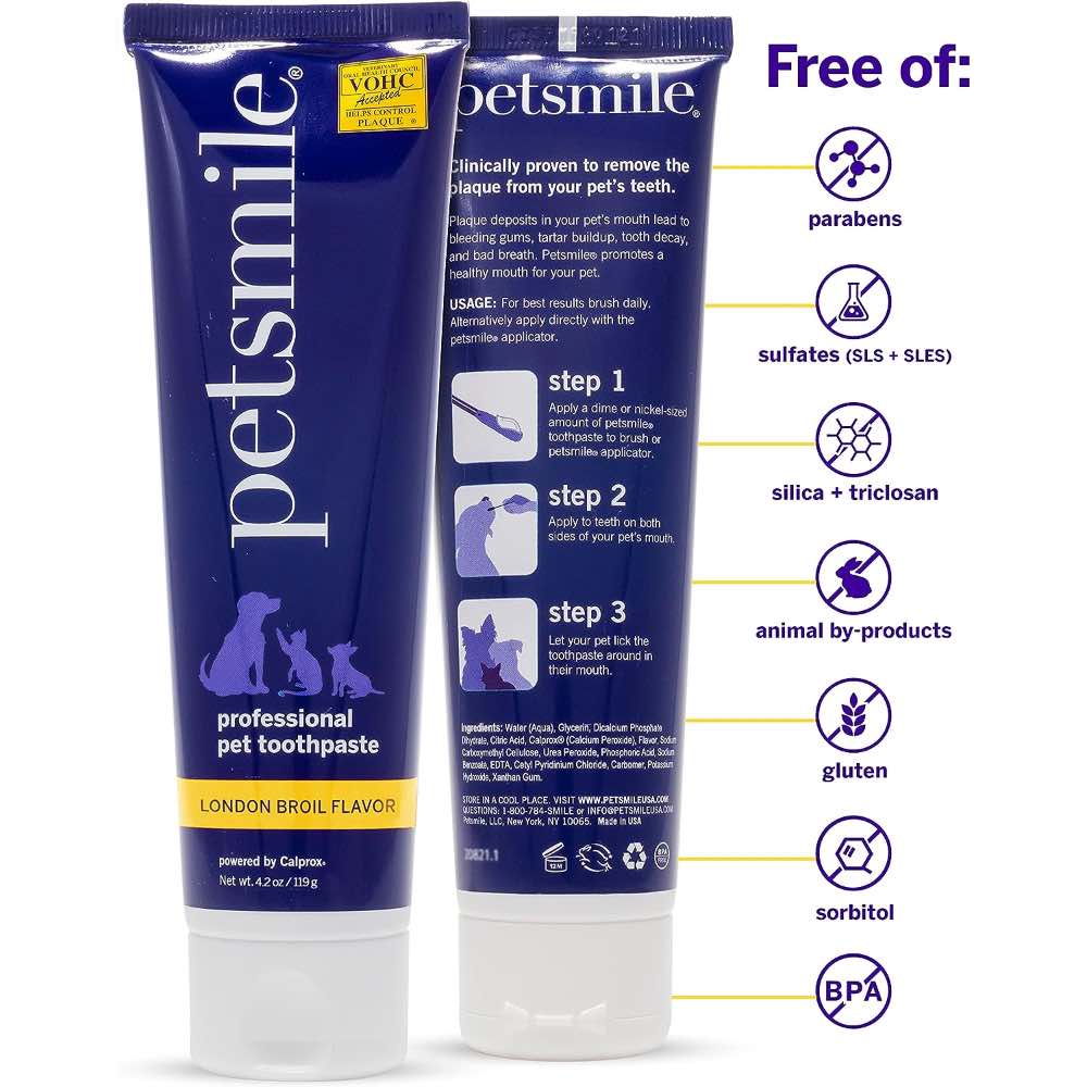 10% OFF: Petsmile Professional Natural London Broil Flavour Toothpaste For Cats & Dogs 4.2oz